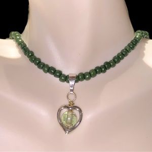 “Clairvoyant Green Heart” Women’s Necklace